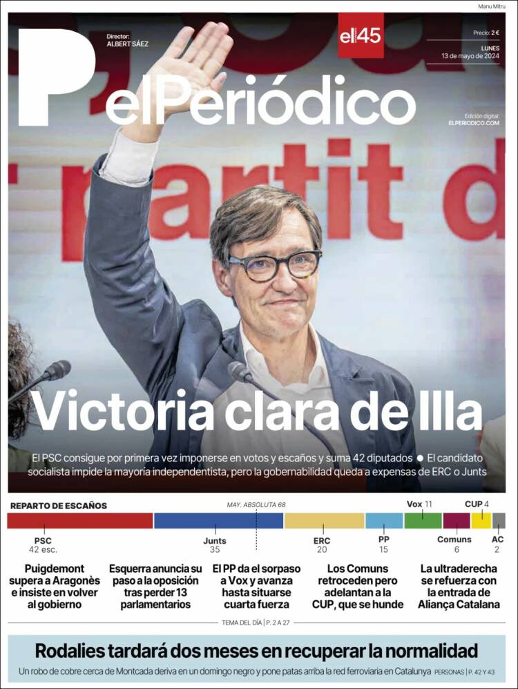 Portada de El Periódico (Espa&ntilde;a)