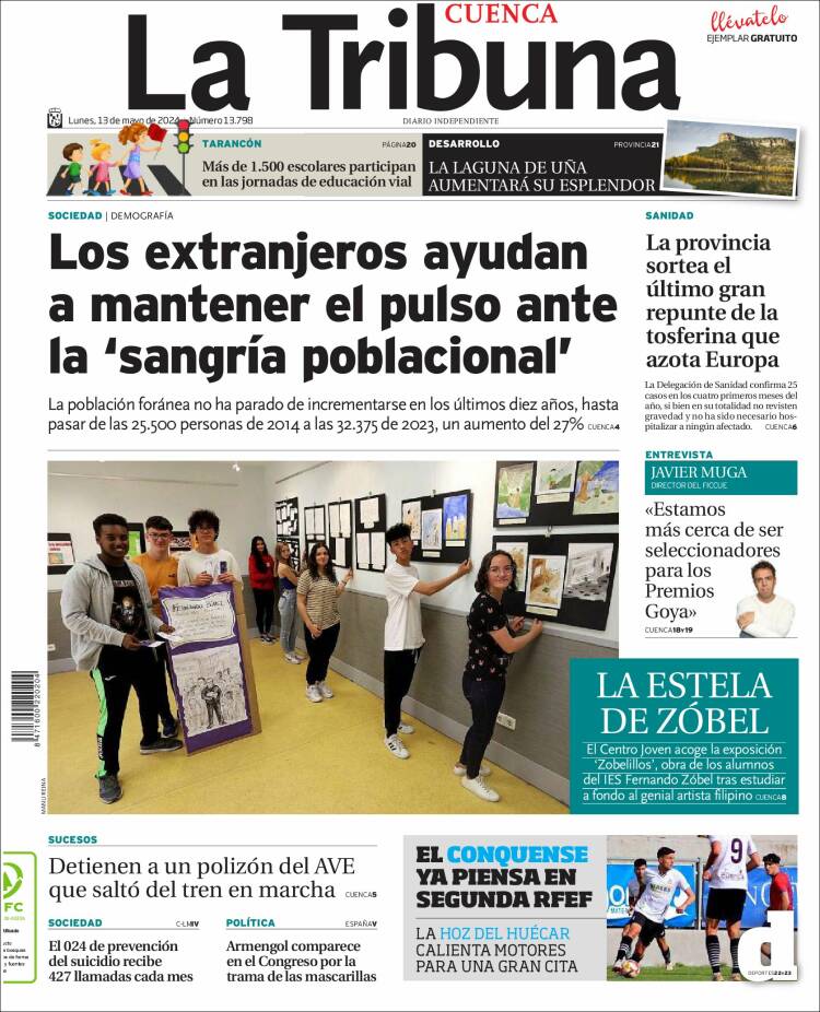 Portada de La Tribuna de Cuenca (Espa&ntilde;a)