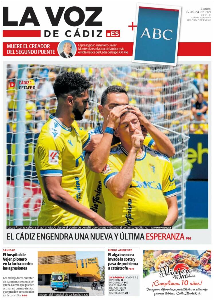 Portada de La Voz de Cádiz (Espa&ntilde;a)
