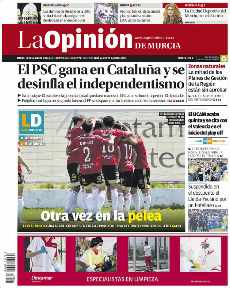 Portada de La Opinión de Murcia (Espa&ntilde;a)