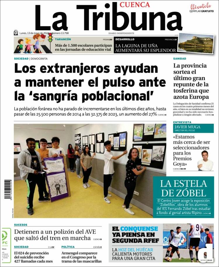 Portada de La Tribuna de Cuenca (Espa&ntilde;a)