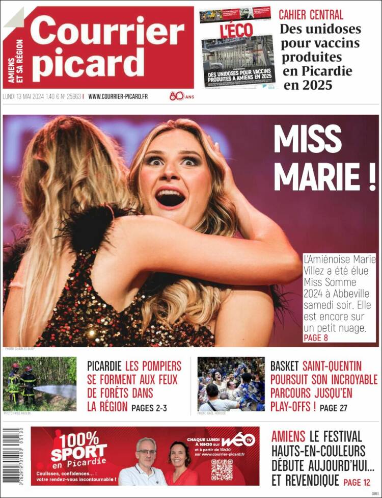 Portada de Courrier Picard (Francia)