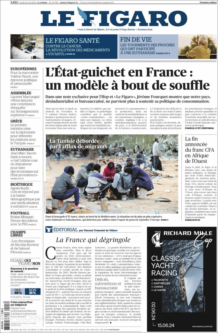 Portada de Le Figaro (Francia)