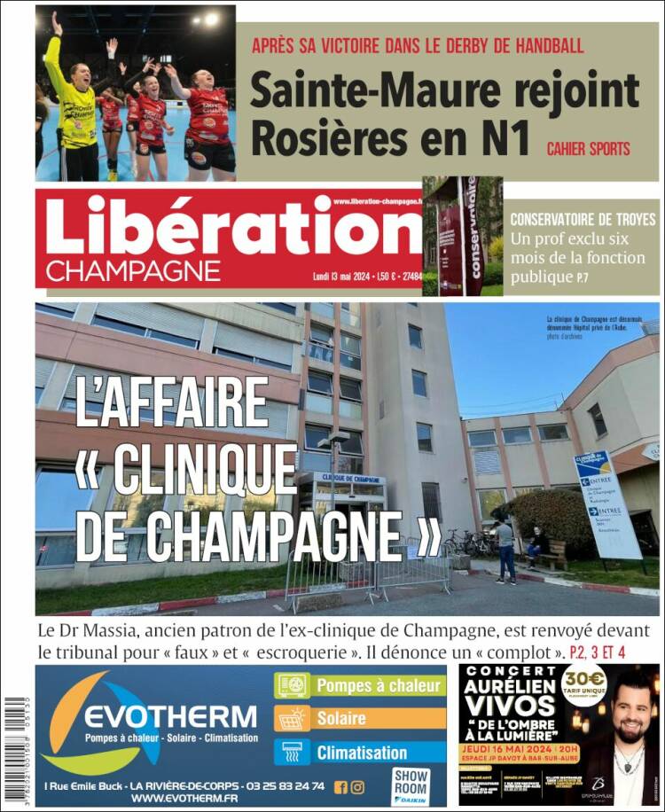 Portada de Libération Champagne (Francia)