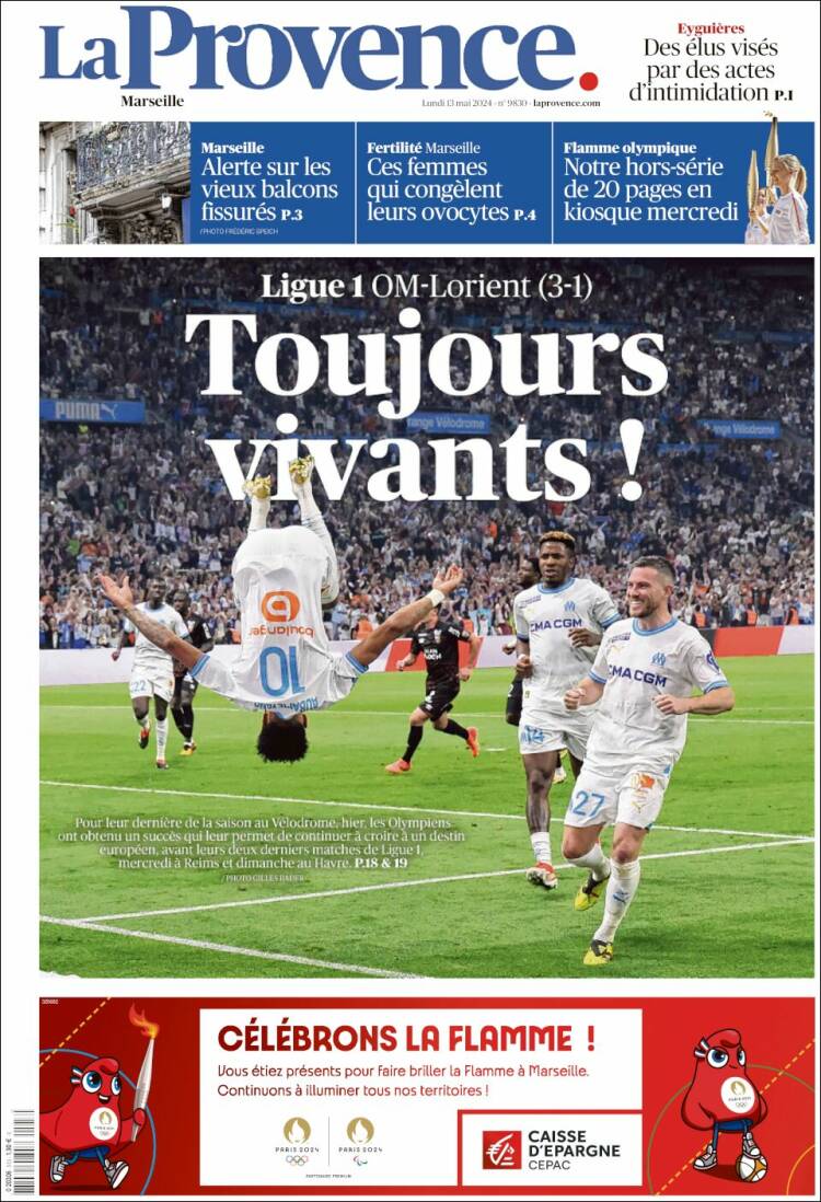 Portada de La Provence (Francia)