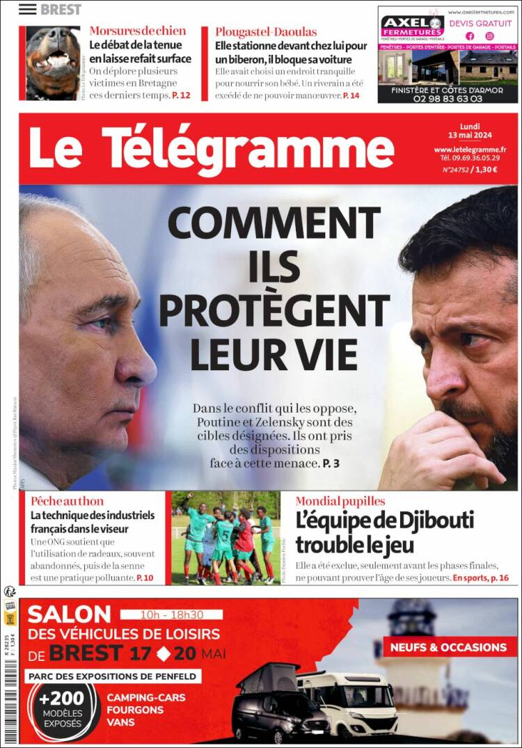 Portada de Télégramme (Francia)