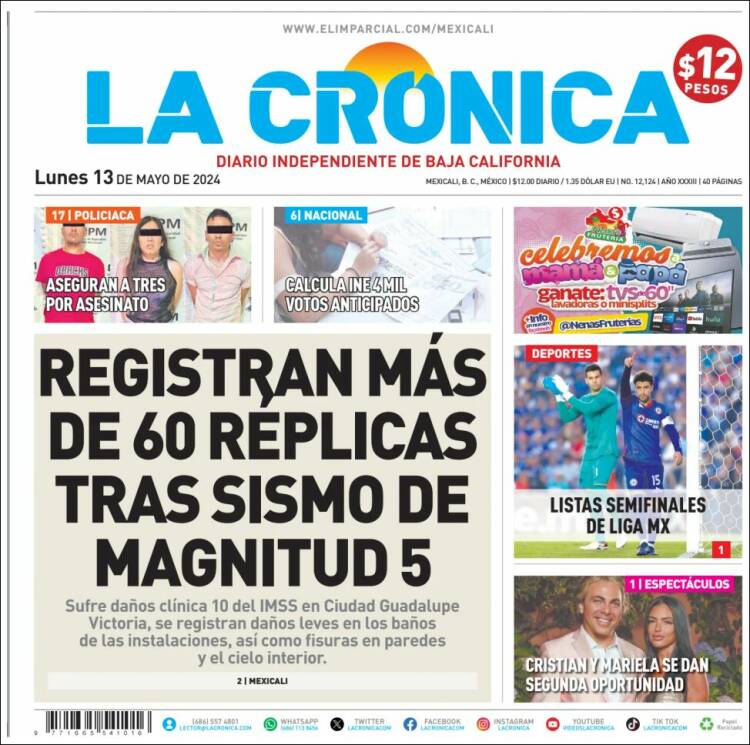 Portada de La Crónica de Baja California (México)