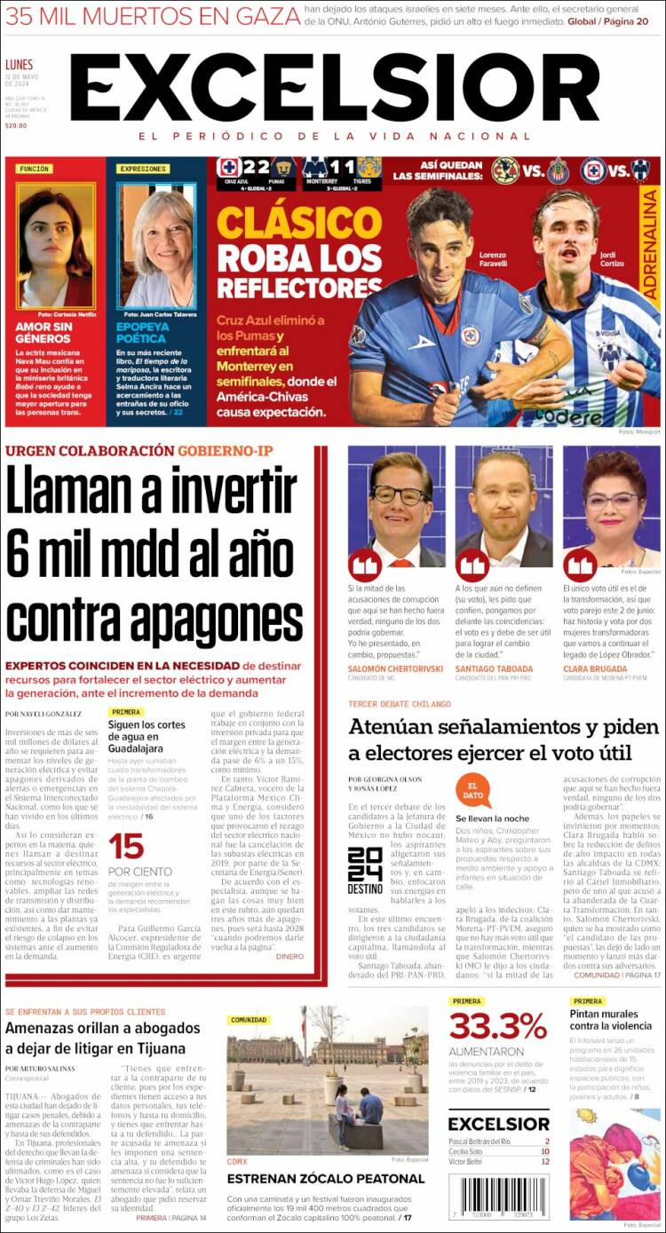 Portada de Excelsior (México)