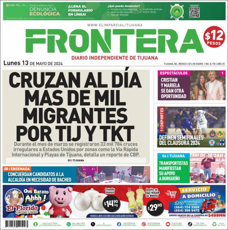 Portada de Frontera (México)