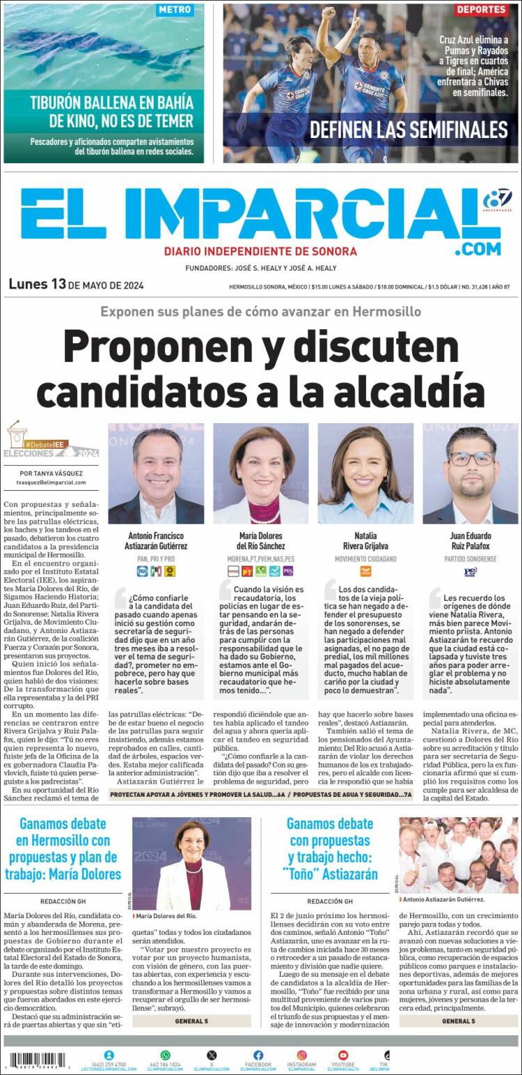 Portada de El Imparcial (México)