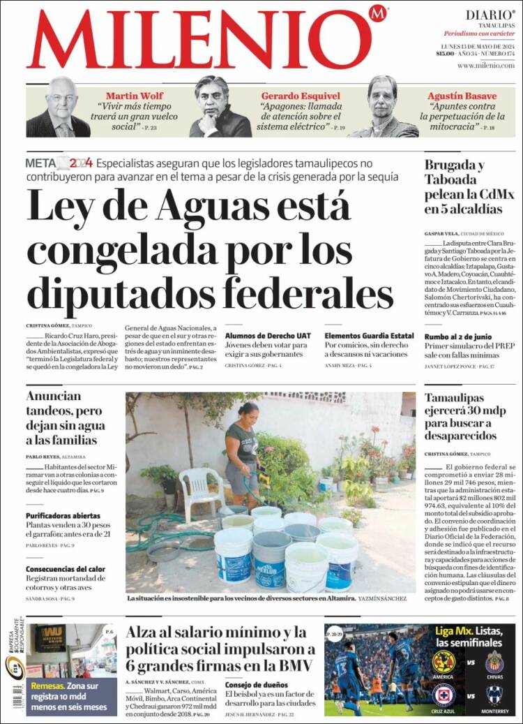 Portada de Milenio - Tamaulipas (México)