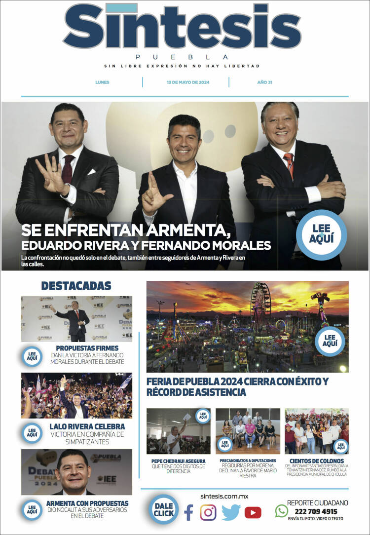 Portada de Síntesis - Puebla (México)