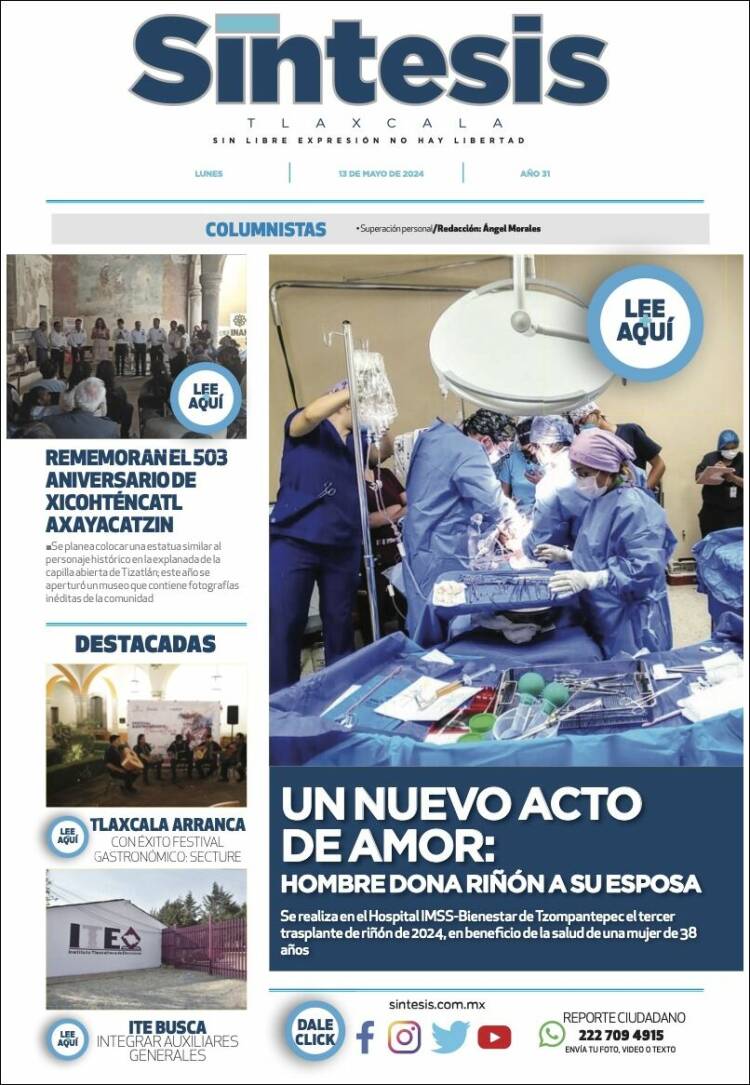 Portada de Síntesis de Tlaxcala (México)
