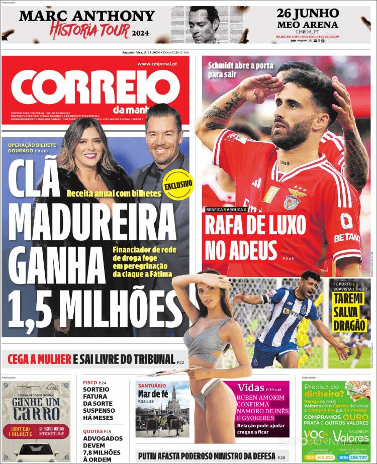 Portada de Correio da Manhã (Portugal)