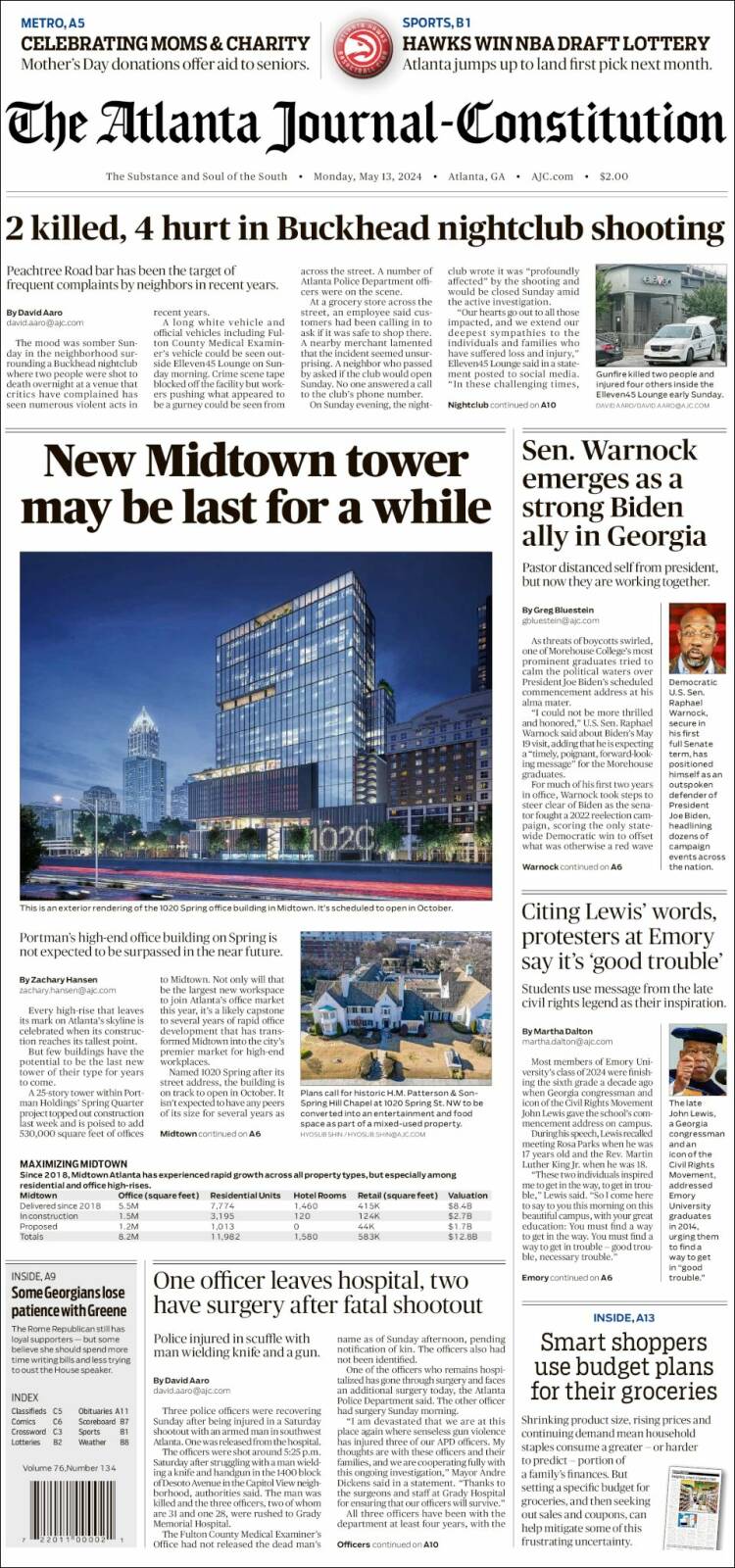 Portada de The Atlanta Journal-Constitution (USA)