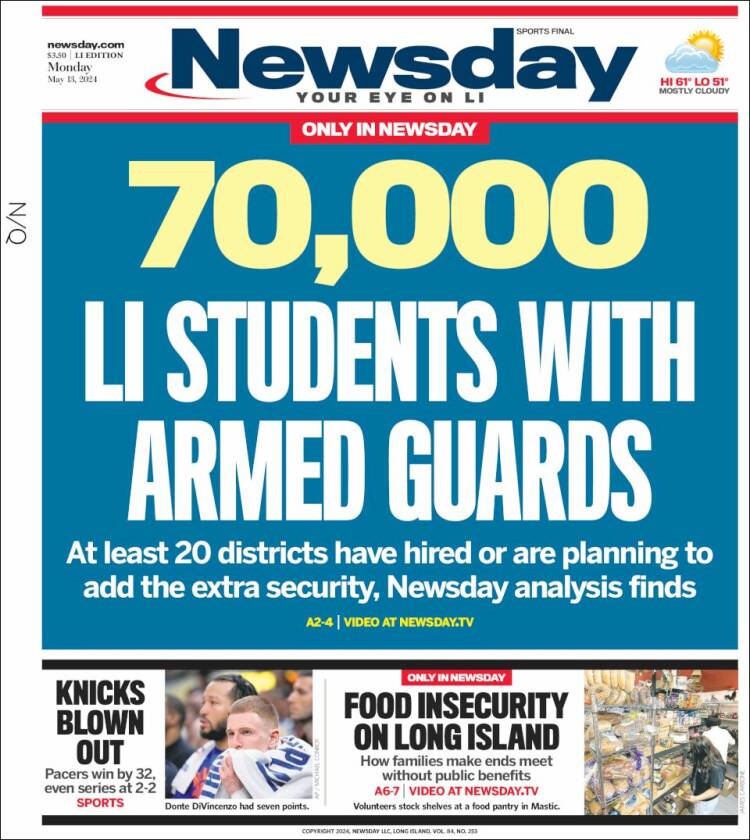 Portada de Newsday (USA)