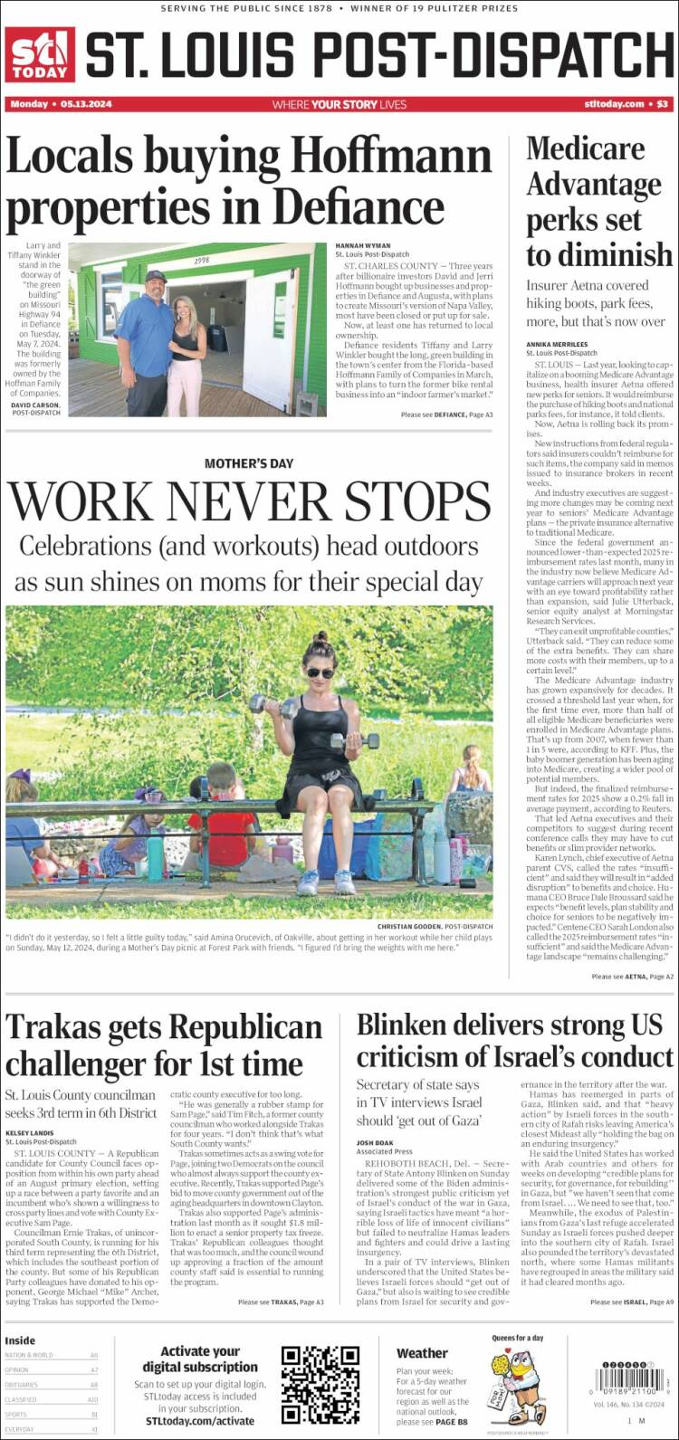 Portada de St. Louis Post-Dispatch (USA)