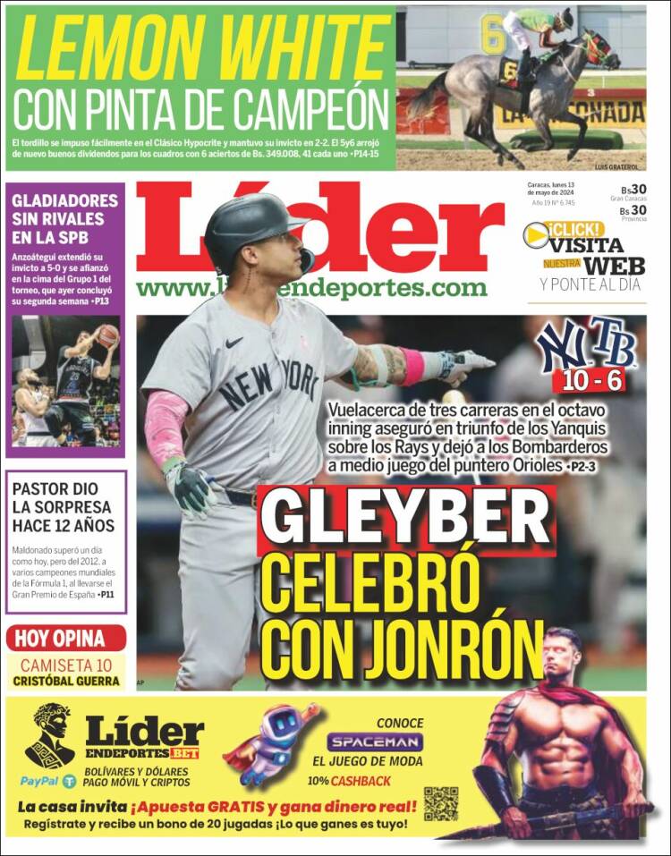 Portada de Lider en deportes (Venezuela)