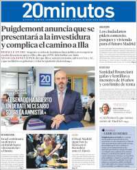 Portada de 20 Minutos - Madrid (España)