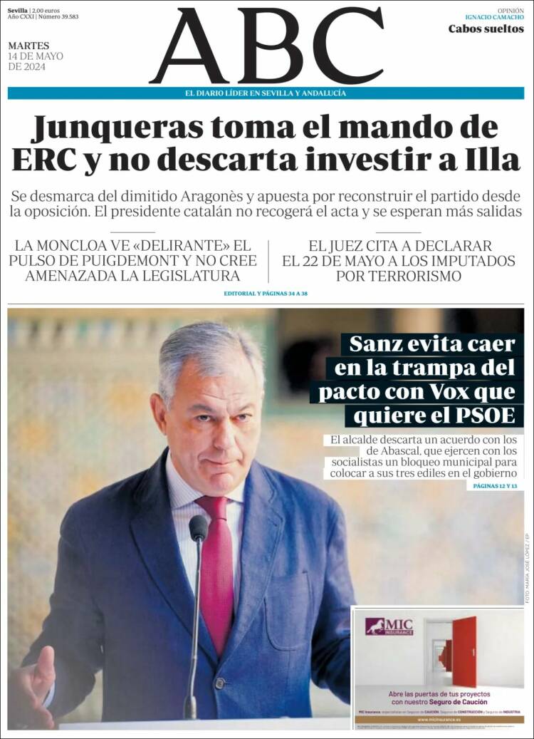 Portada de ABC - Sevilla (España)