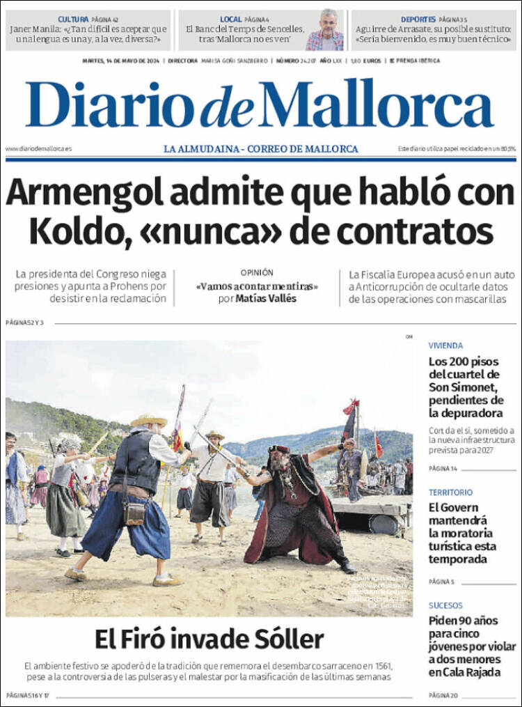 Portada de Diario de Mallorca (España)