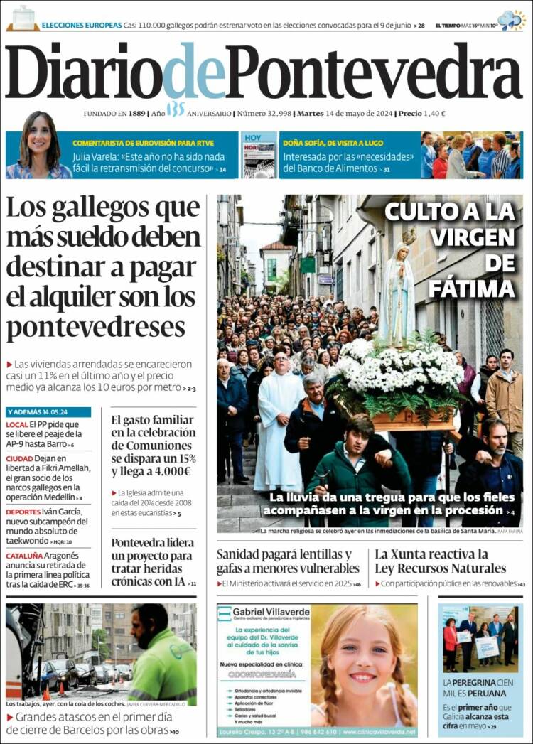 Portada de Diario de Pontevedra (España)