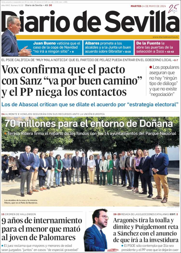 Portada de Diario de Sevilla (España)