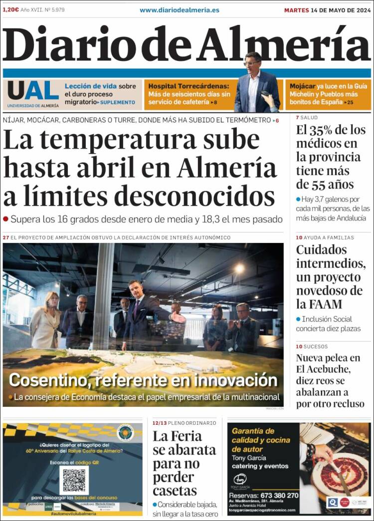 Portada de Diario de Almería (España)