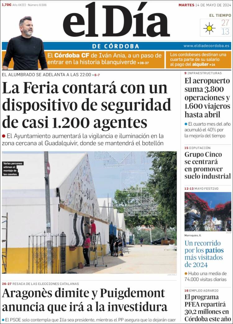 Portada de El Día de Córdoba (España)
