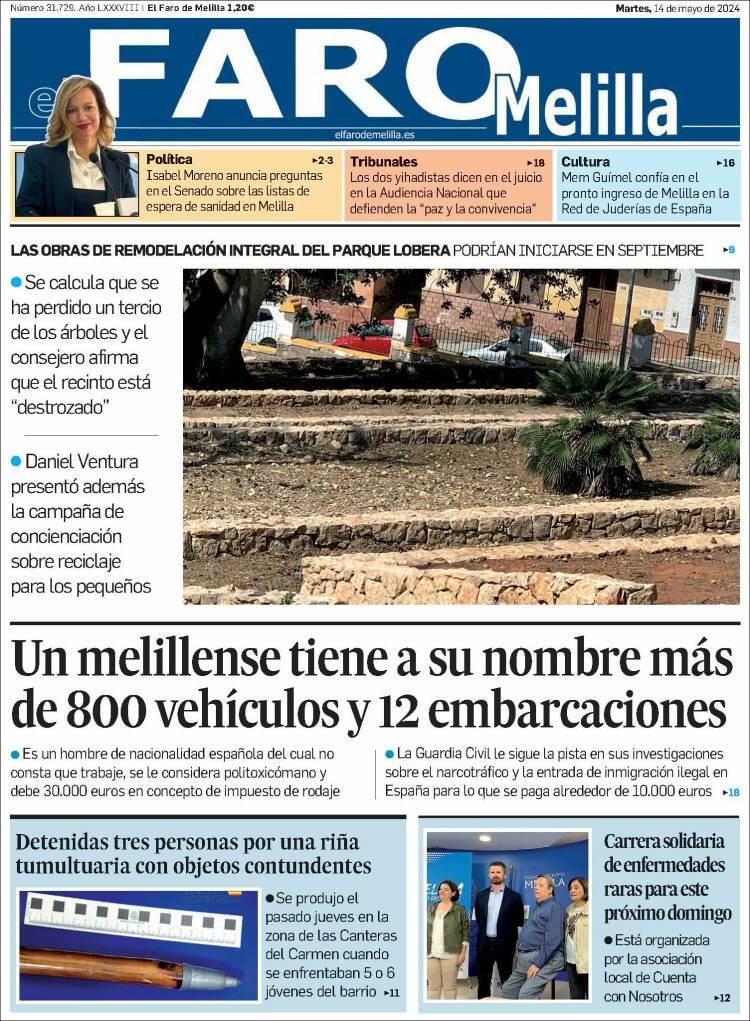 Portada de El Faro de Melilla (España)