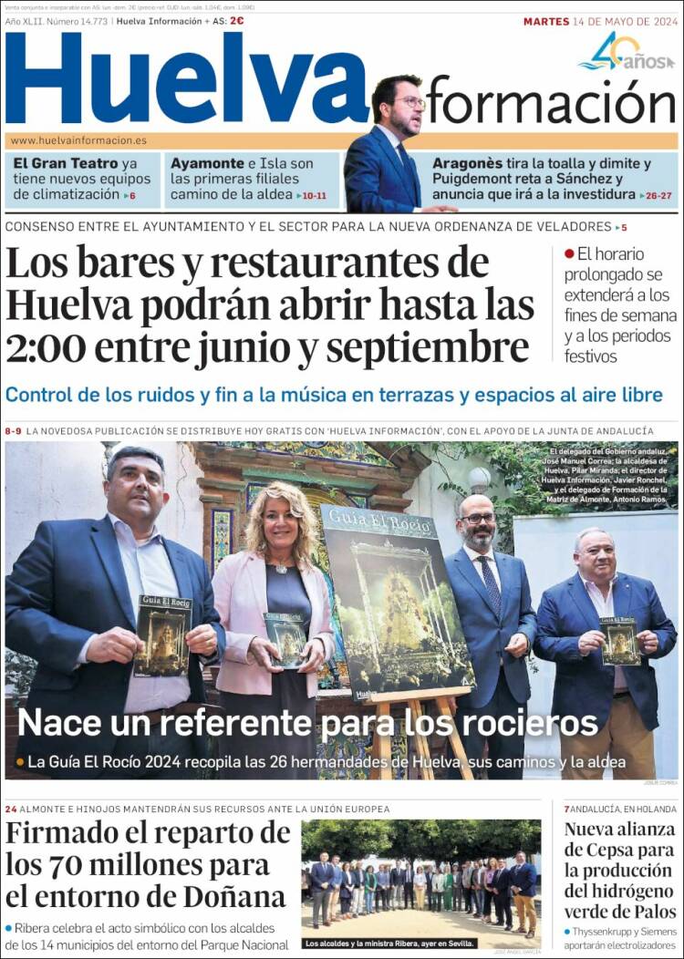 Portada de Huelva Información (España)