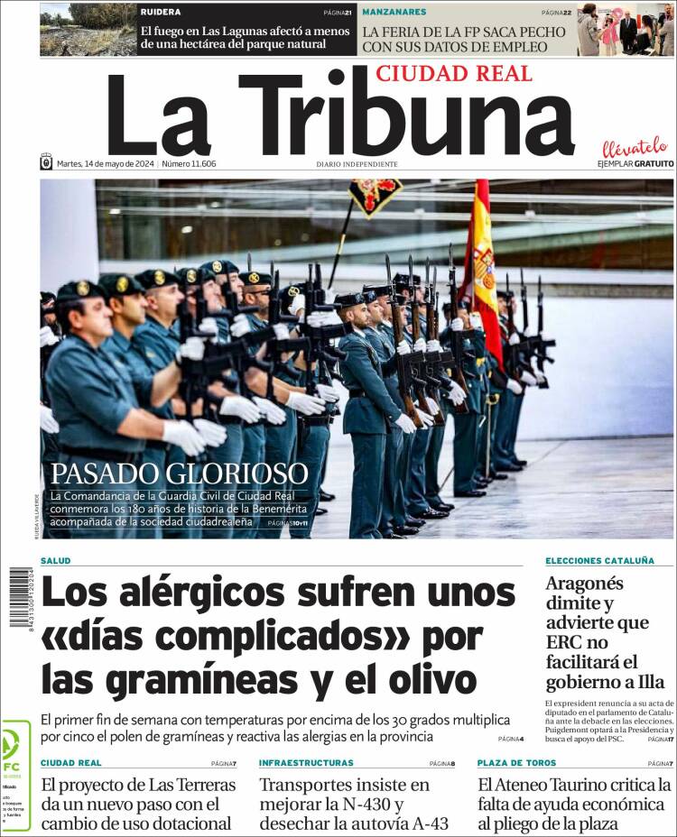 Portada de La Tribuna de Ciudad Real (España)