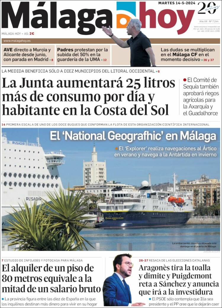 Portada de Málaga Hoy (España)