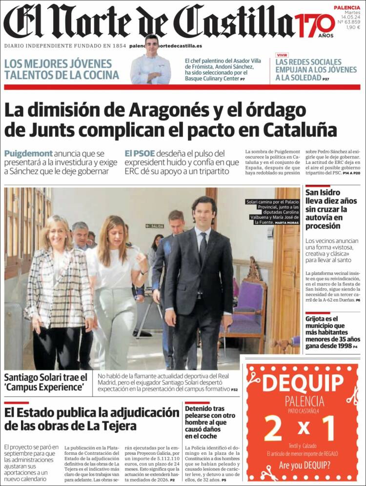 Portada de Norte de Castilla - Palencia (España)