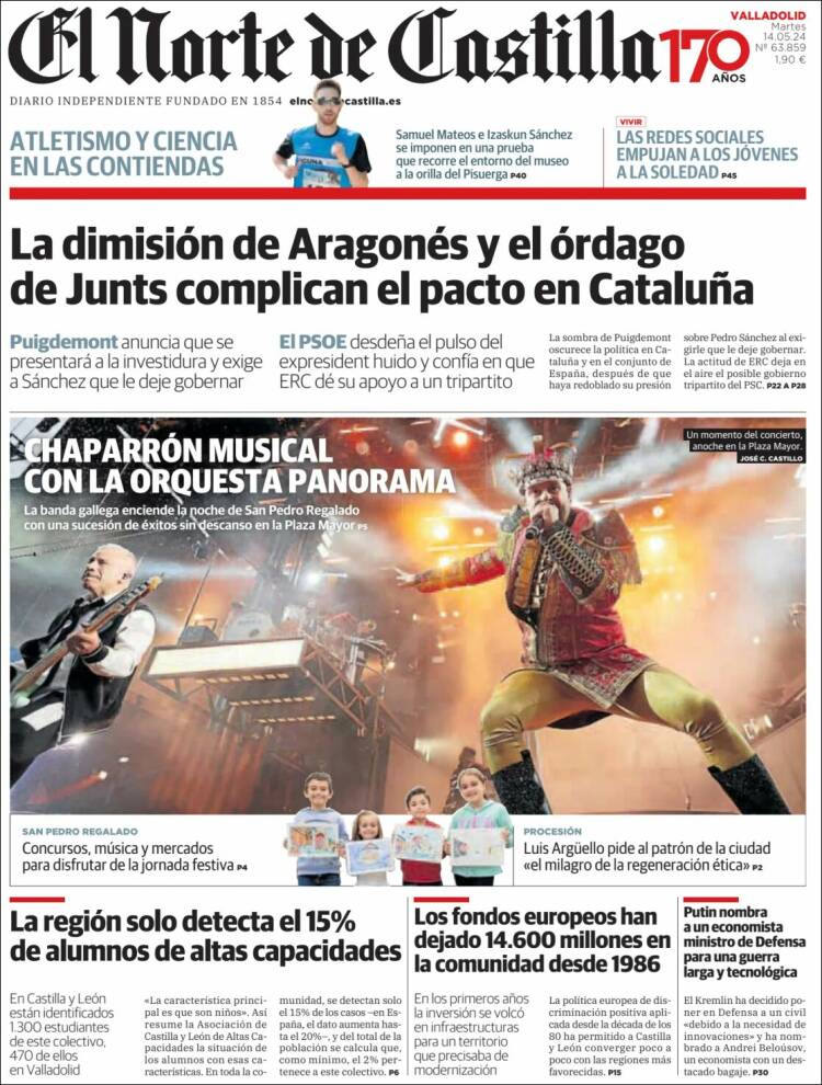 Portada de Norte de Castilla - Valladolid (España)