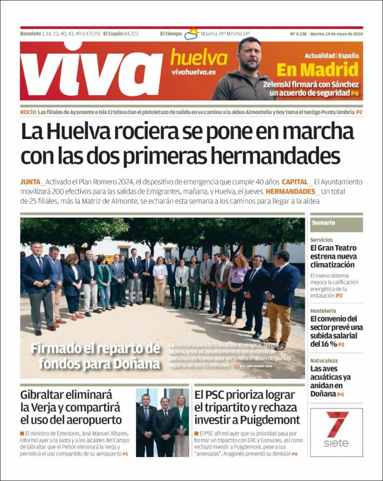 Portada de Viva Huelva (España)