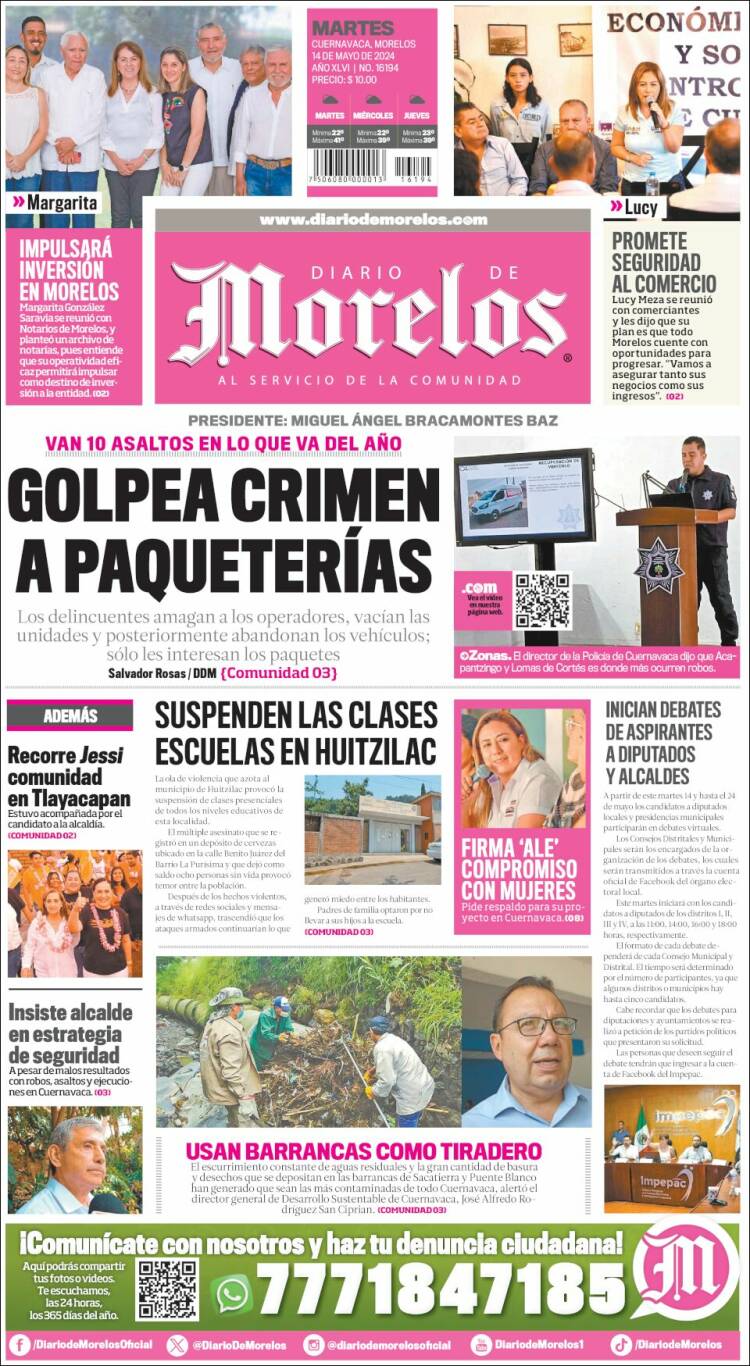 Portada de Diario de Morelos (M&eacute;xico)