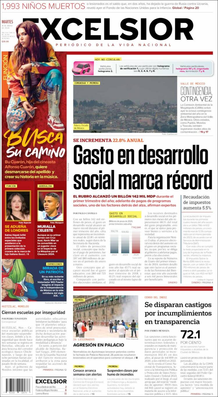 Portada de Excelsior (M&eacute;xico)