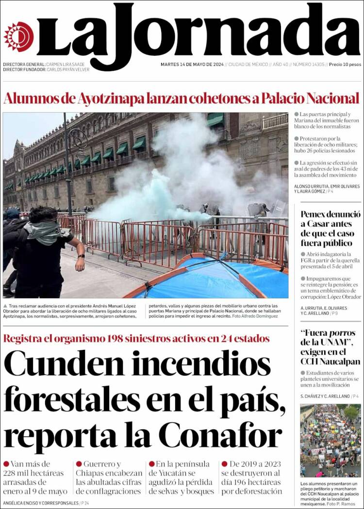 Portada de La Jornada (M&eacute;xico)