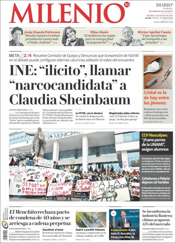 Portada de Milenio (M&eacute;xico)