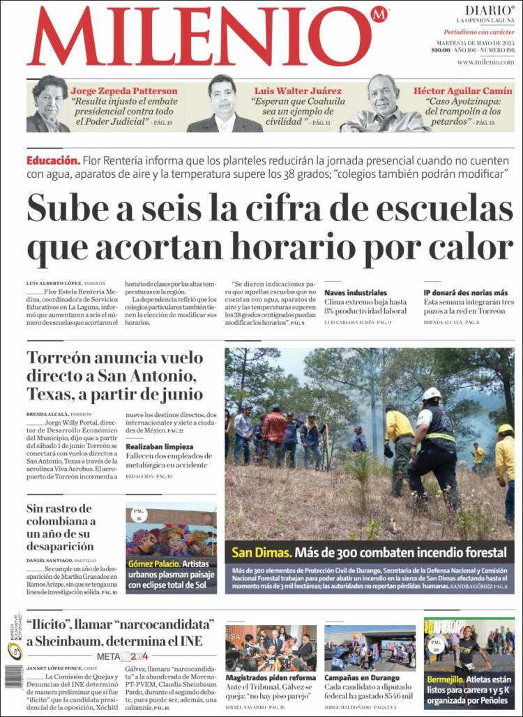 Portada de Milenio - Laguna (M&eacute;xico)