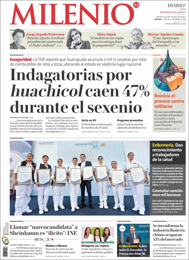 Portada de Milenio de León (M&eacute;xico)