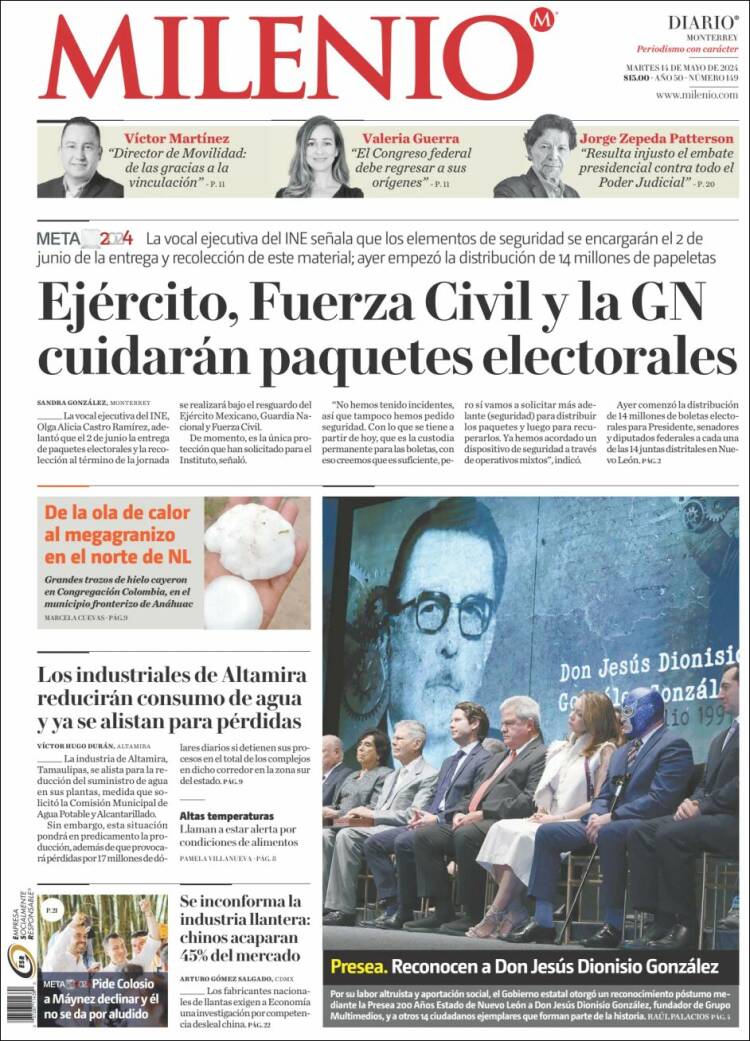 Portada de Milenio de Monterrey (M&eacute;xico)