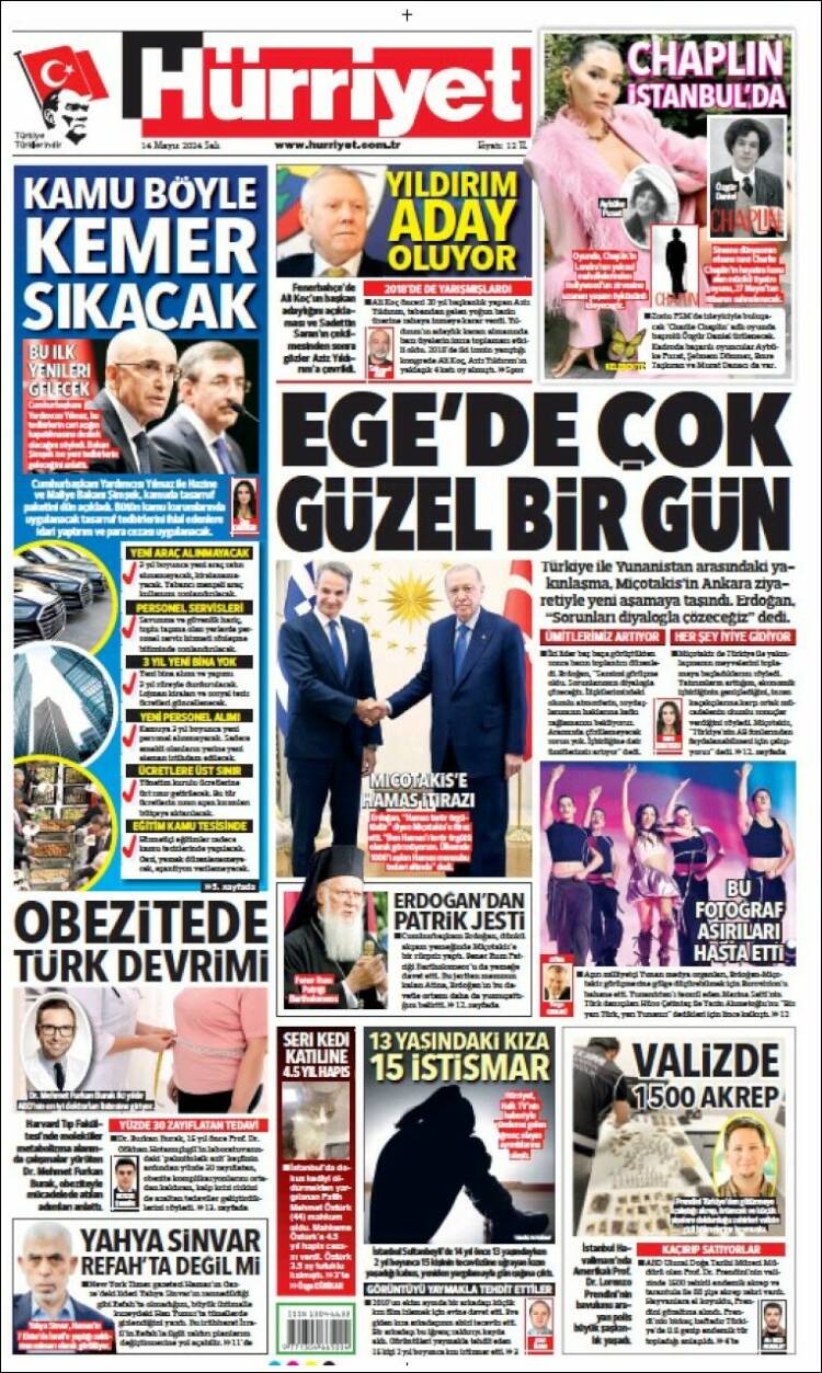 Portada de Hürriyet (Turqu&iacute;a)