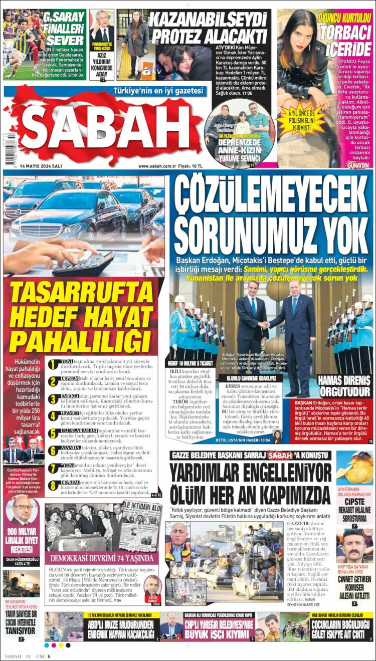 Portada de Sabah (Turqu&iacute;a)