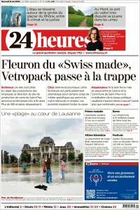 Portada de 24 Heures (Suisse)