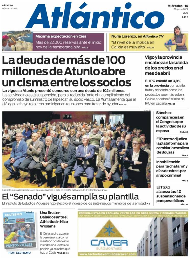 Portada de Atlántico Diario (España)