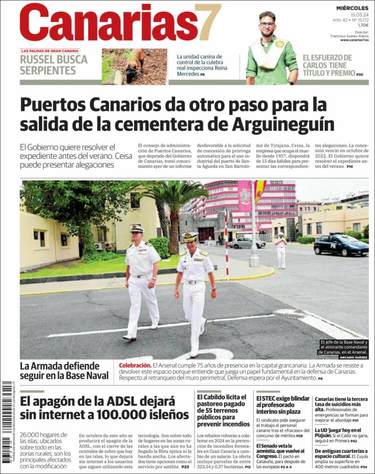 Portada de Canarias 7 (España)