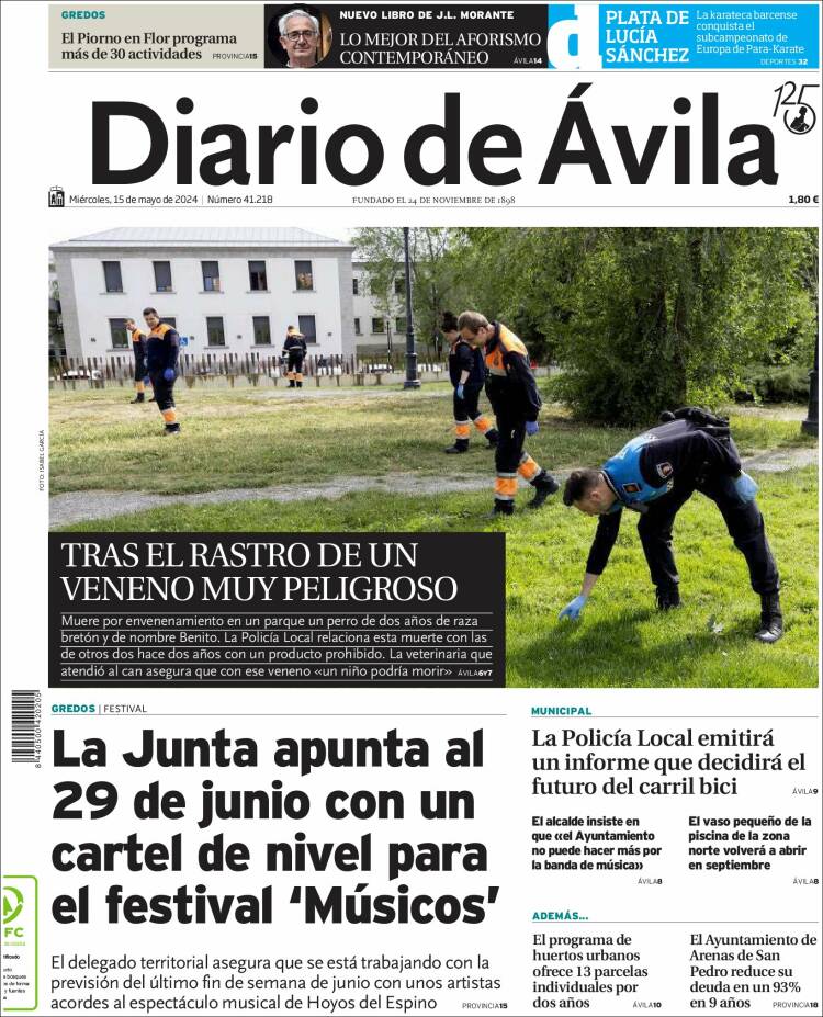Portada de Diario de Ávila (España)