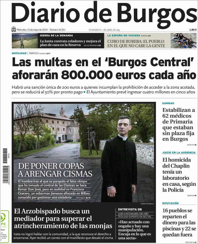 Portada de Diario de Burgos (España)
